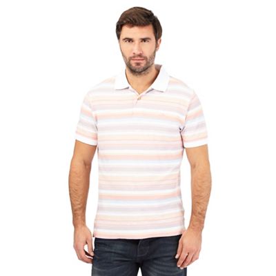 Mantaray Big and tall pink striped polo shirt